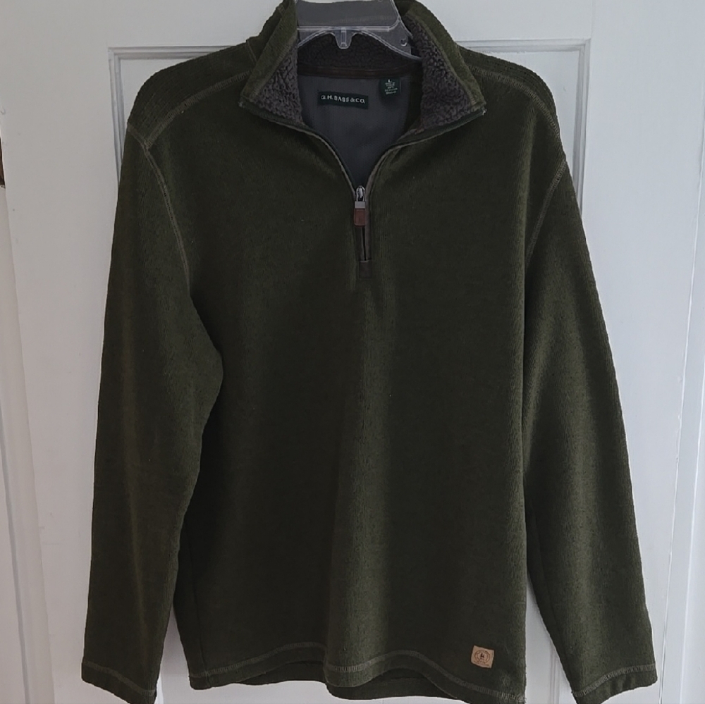 G.H. Bass & Co. Men's Olive Green Quarter-Zip Fleece Pullover